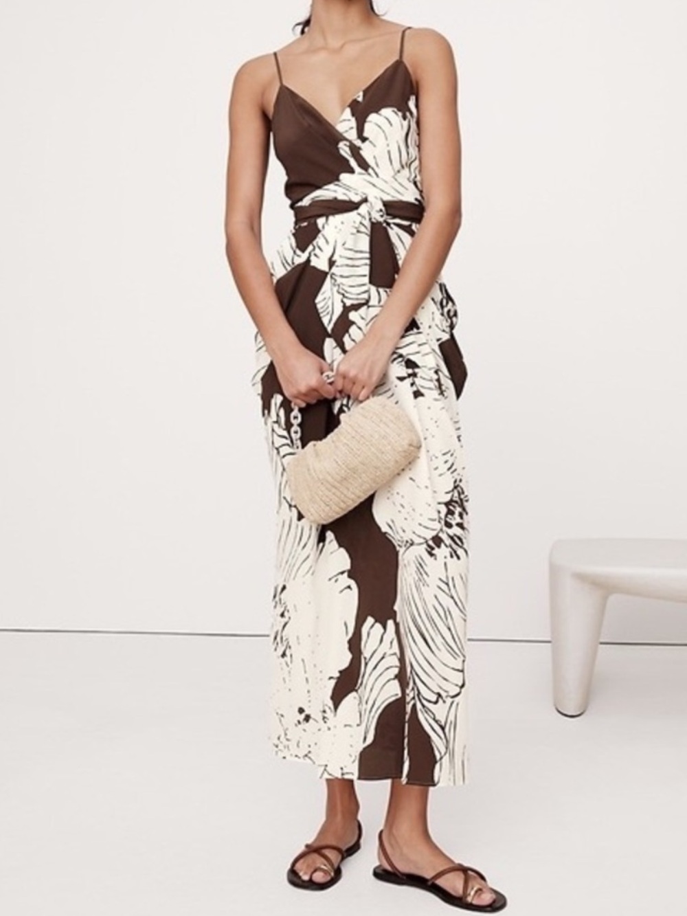 Banana Republic Matte Silk Wrap Dress Moroccan Floral